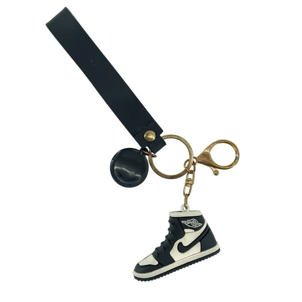 Forever Sports Nike Jordan 01 Sneaker Keychain | Black Basketball Shoe Key Ring
